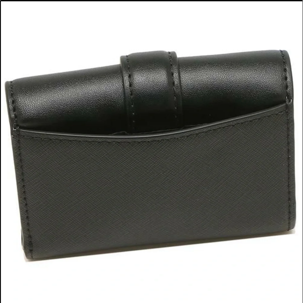MICHAEL KORS Carmen Medium Faux Leather Wallet BLACK COLOR